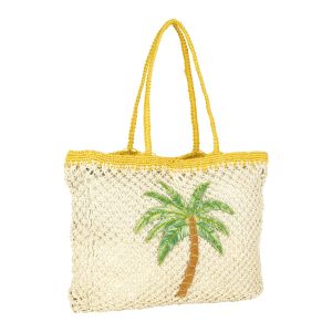 Palma Beach Bag Cream & Yellow