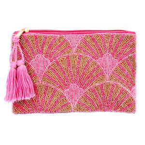 Gatsby Beaded Pouch Pink & Gold