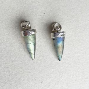 Zeppelin Gemstone Spike Charms Silver