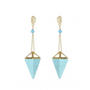 Pyramid Earrings Turquoise