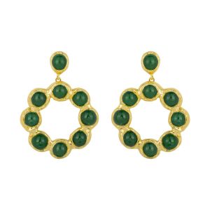 Wanda Hoop Earrings Green Malachite