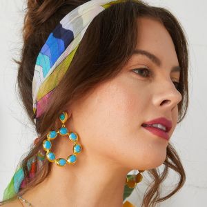 Wanda Turquoise Hoop Earrings