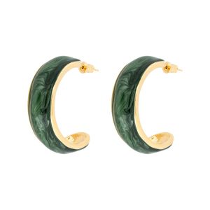 Zane Green Hoop Earrings