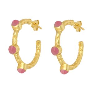 Mini Cruise Pink Jade Earrings