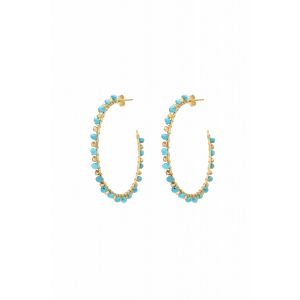 Riva Gemstone Hoops in Turquoise
