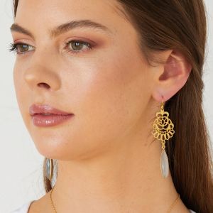 Mysore Earrings Grey Moonstone