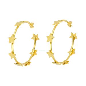 Lourdes Star Hoop Earrings