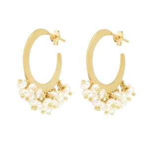 Marina Hoop Earrings Pearl