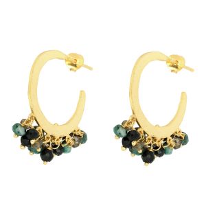 Marina Black Hoop Earrings