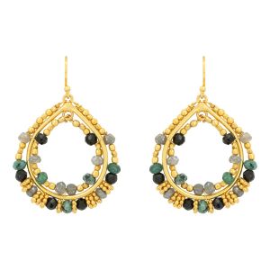 Coralie Black and Green Earrings