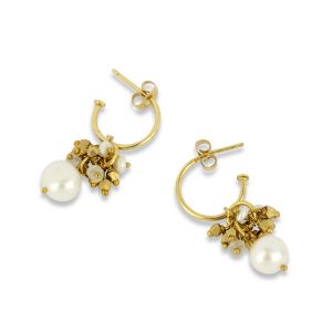 Hollie Hoop Pearl Earrings