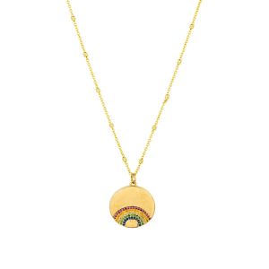 Rainbow Coin Necklace