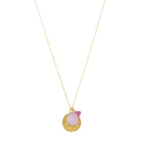 Spell Coin Pink Jade Necklace