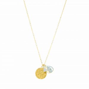 Spell Coin Charm Necklace Moonstone