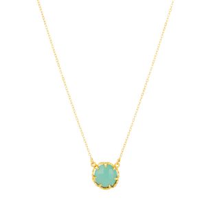 Petite Gemstone Aqua Chalcedony Necklace